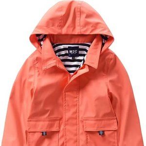M2C Boys Girls Hooded Waterproof Rain Jacket Cotton Lined Windbreaker